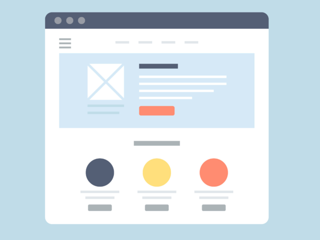 A vector image of a landing page on the web.