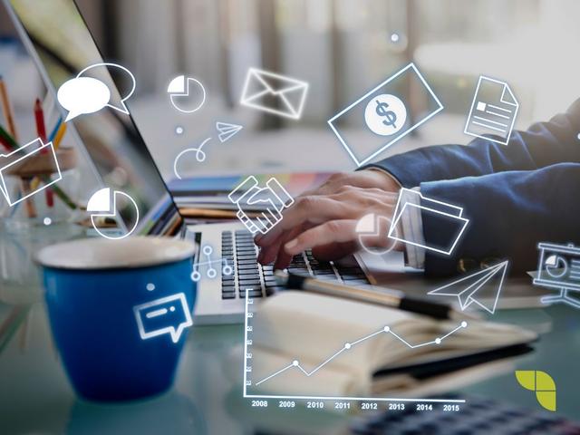 person using a laptop to multitask