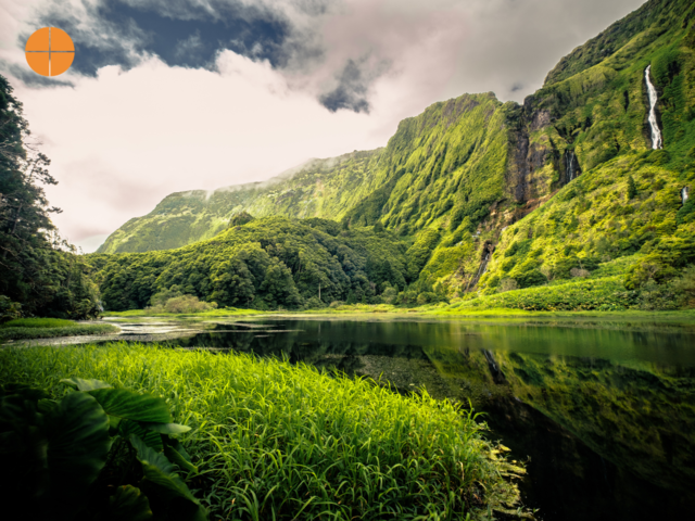 A landscape photograph with post-processing production.